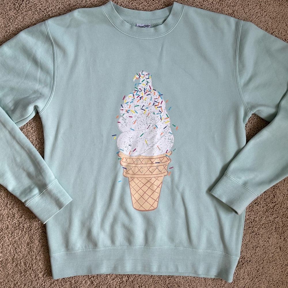 Living Fully Co. Mint Green Ice Cream Graphic Sweatshirt